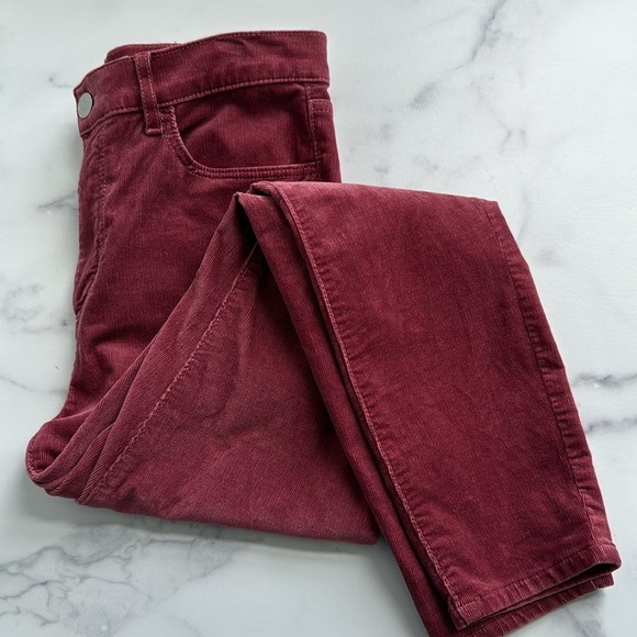 LOFT Skinny Corduroy Pants Burgundy Merlot Size 28 - Picture 13 of 16